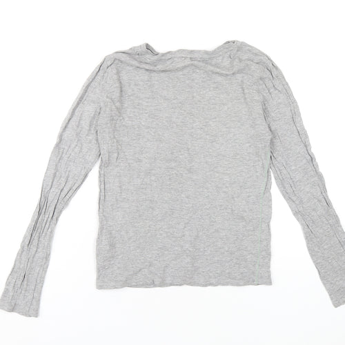 White Stuff Womens Grey Cotton Basic T-Shirt Size 10 Round Neck
