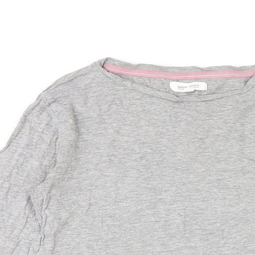 White Stuff Womens Grey Cotton Basic T-Shirt Size 10 Round Neck