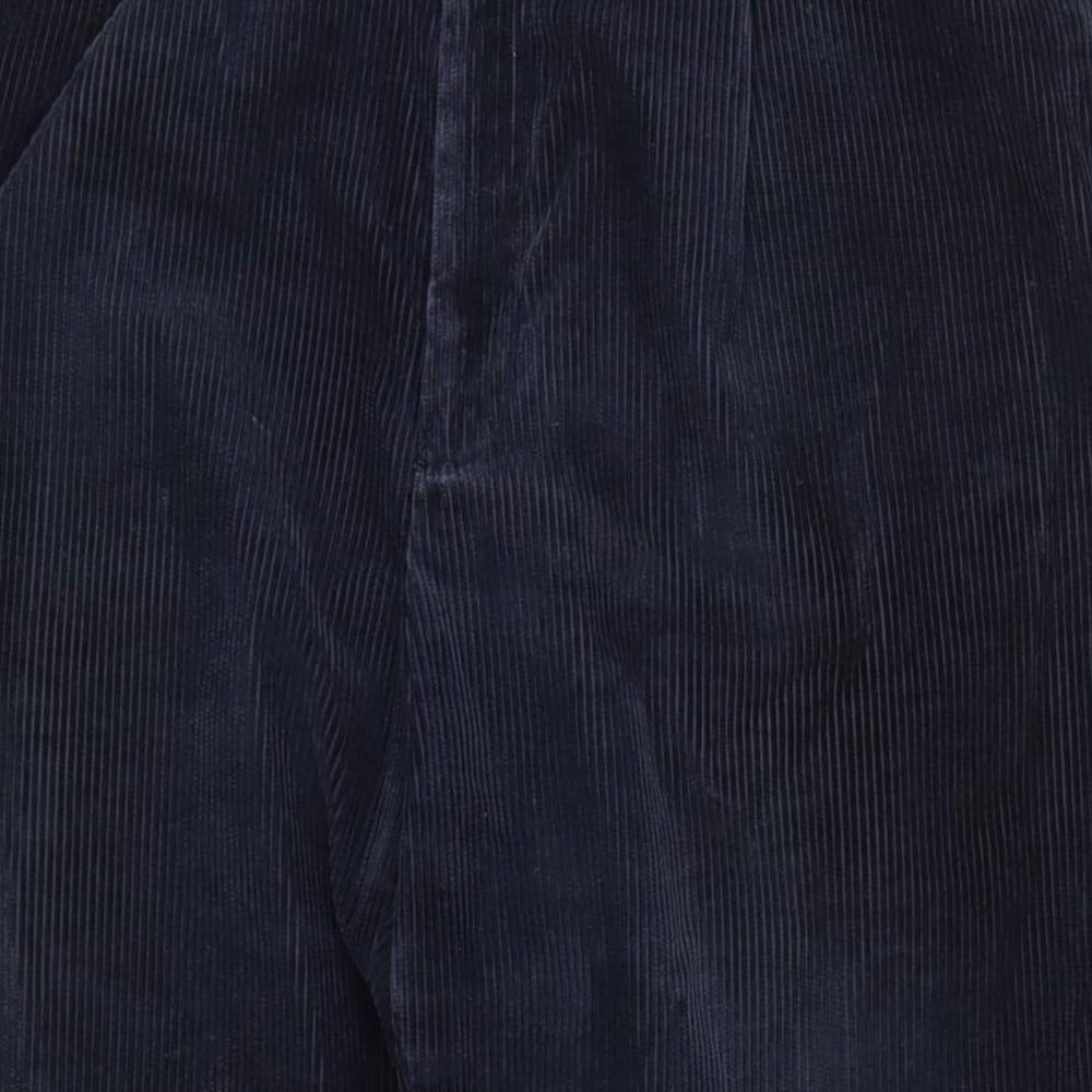 Marks and Spencer Mens Blue Cotton Dress Pants Trousers Size 38 in L29 in Regular Zip