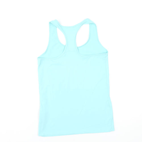 DECATHLON Womens Blue Polyester Basic Tank Size 10 Scoop Neck Pullover