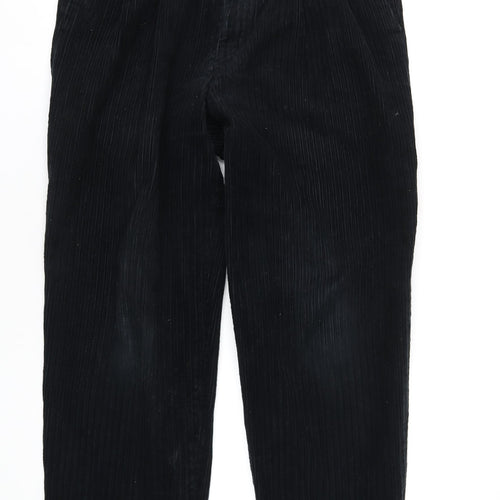 Hiltl Mens Black Cotton Trousers Size 34 in L33 in Regular Zip