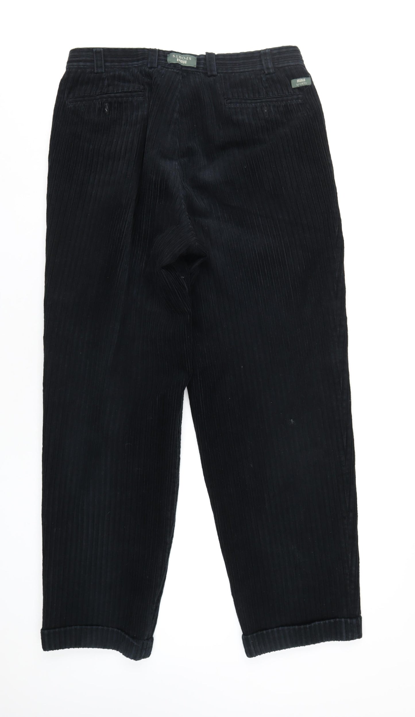 Hiltl Mens Black Cotton Trousers Size 34 in L33 in Regular Zip