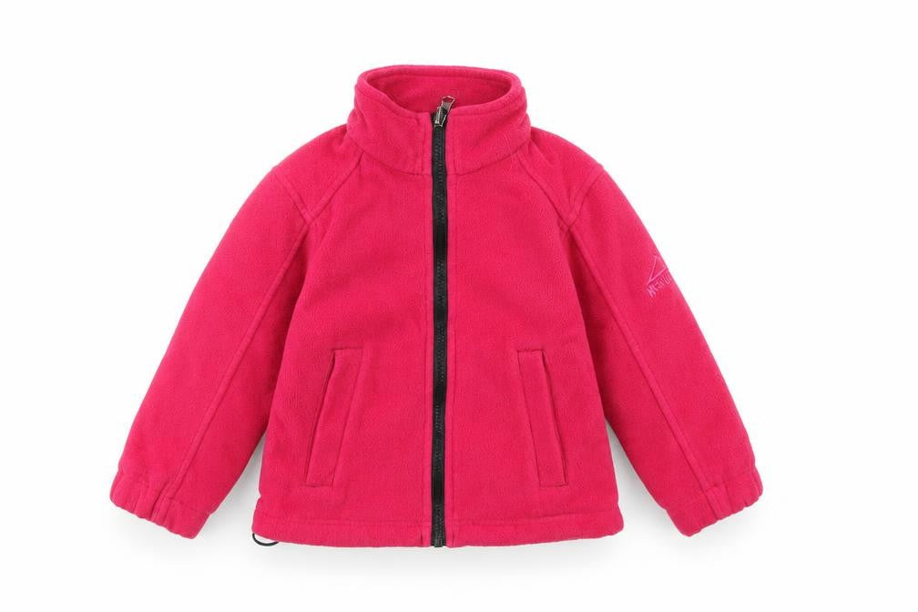 Front view of McKINLEY girls’ pink jacket, size 4, years zip