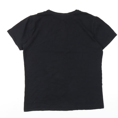 Diesel Mens Black Cotton T-Shirt Size XL Round Neck