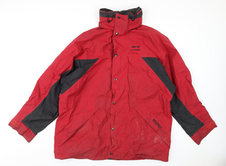 Bradsport Mens Red Rain Coat Coat Size XL Zip