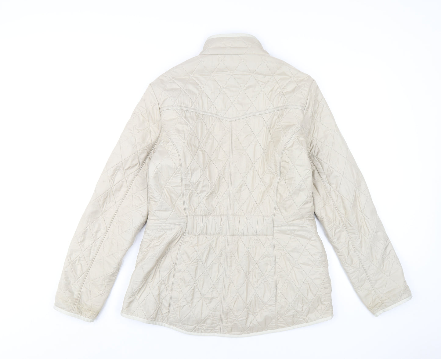 Barbour Womens Beige Quilted Coat Size 12 Zip