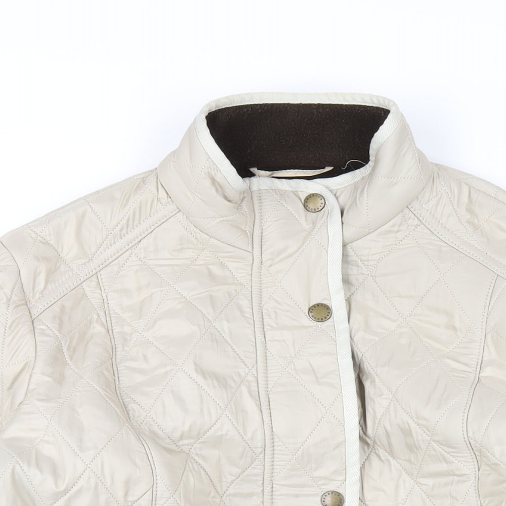 Barbour Womens Beige Quilted Coat Size 12 Zip