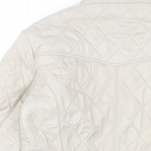 Barbour Womens Beige Quilted Coat Size 12 Zip