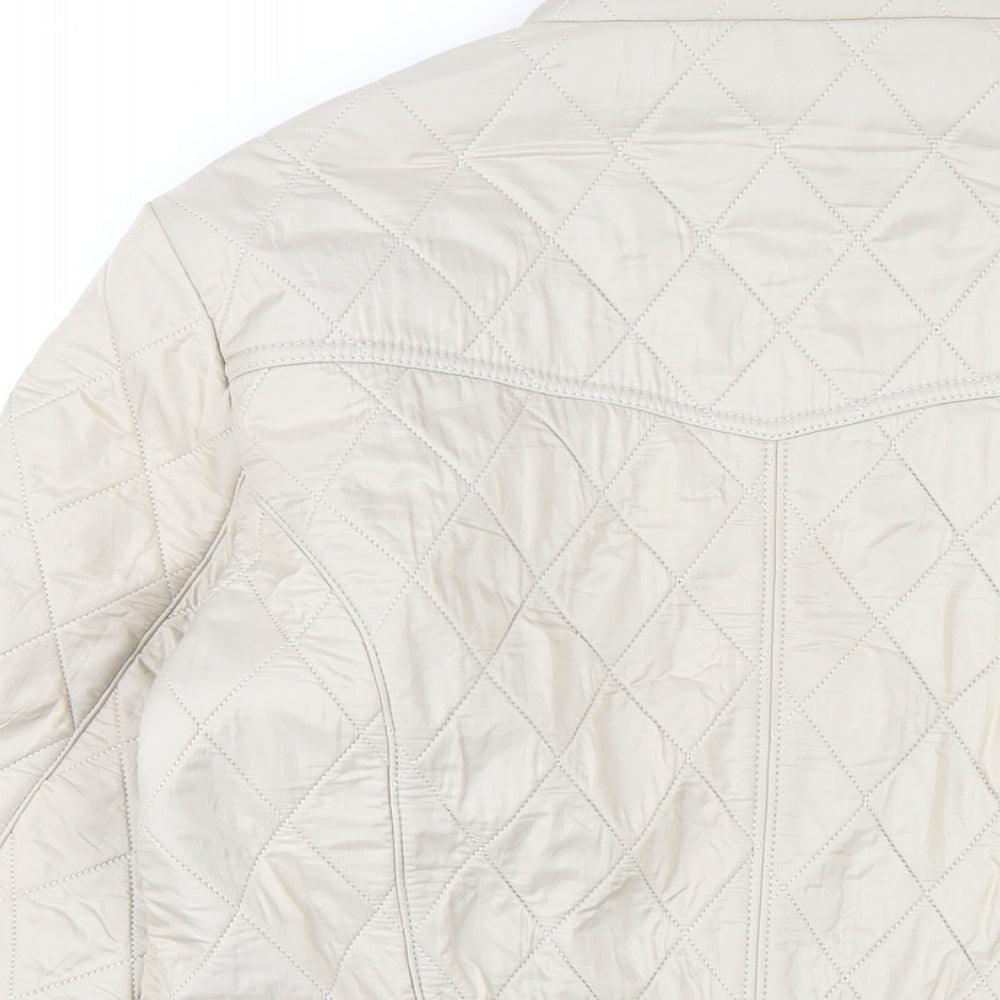 Barbour Womens Beige Quilted Coat Size 12 Zip