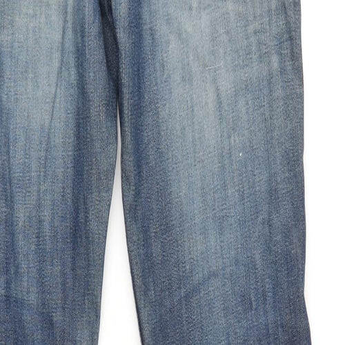 Wrangler Mens Blue Cotton Skinny Jeans Size 31 in L34 in Regular Button