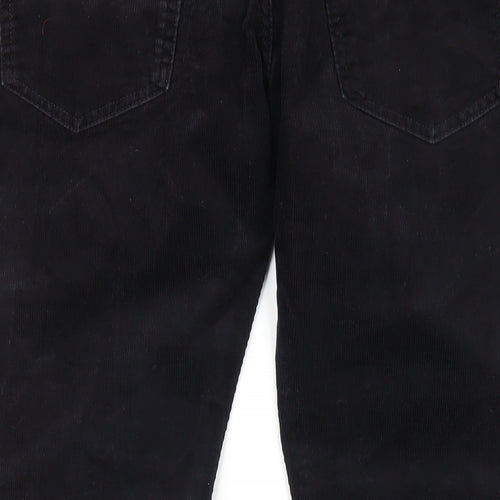 Marks and Spencer Mens Black Cotton Trousers Size 34 in L29 in Slim Zip