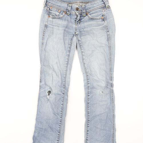 Levi's Womens Blue Cotton Straight Jeans Size 28 in L29 in Regular Zip