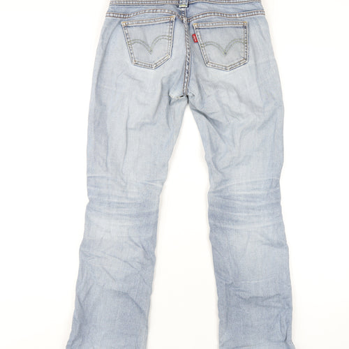 Levi's Womens Blue Cotton Straight Jeans Size 28 in L29 in Regular Zip