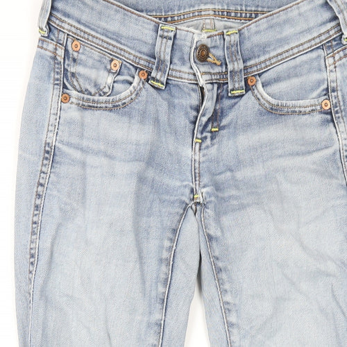 Levi's Womens Blue Cotton Straight Jeans Size 28 in L29 in Regular Zip