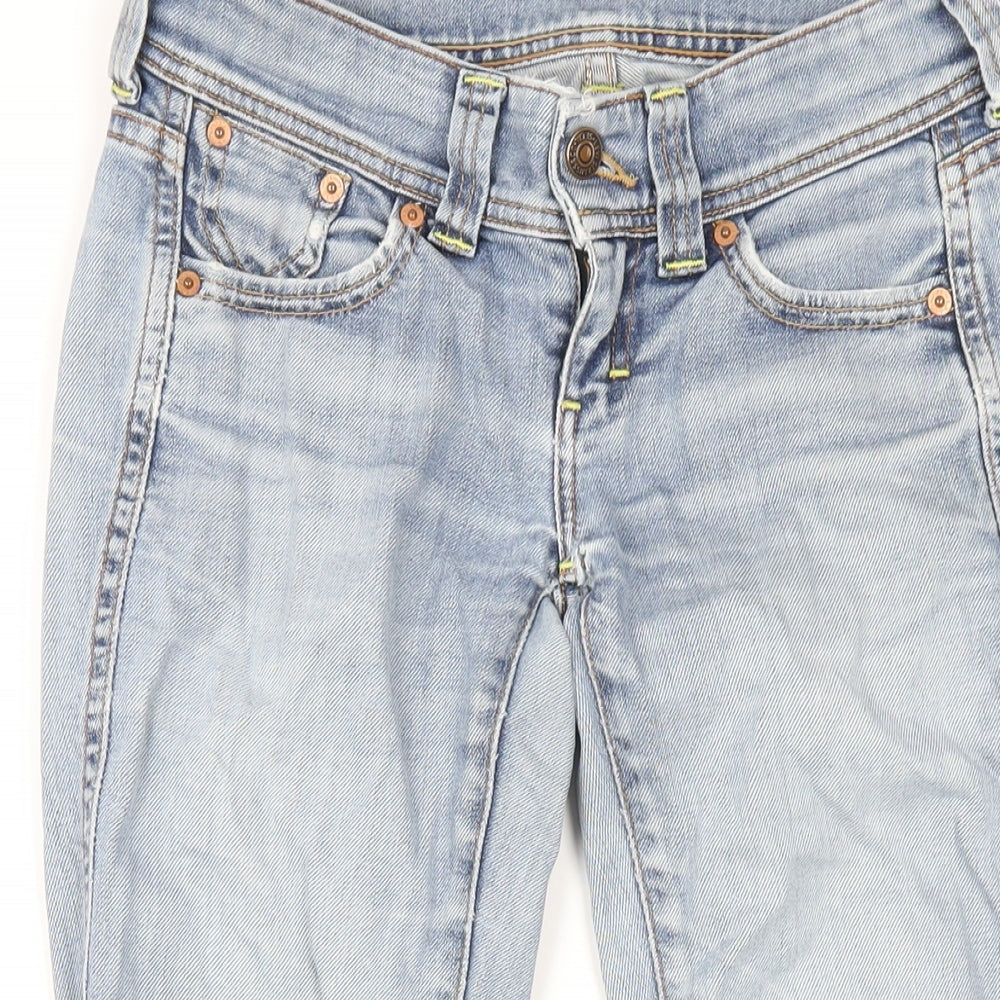 Levi's Womens Blue Cotton Straight Jeans Size 28 in L29 in Regular Zip