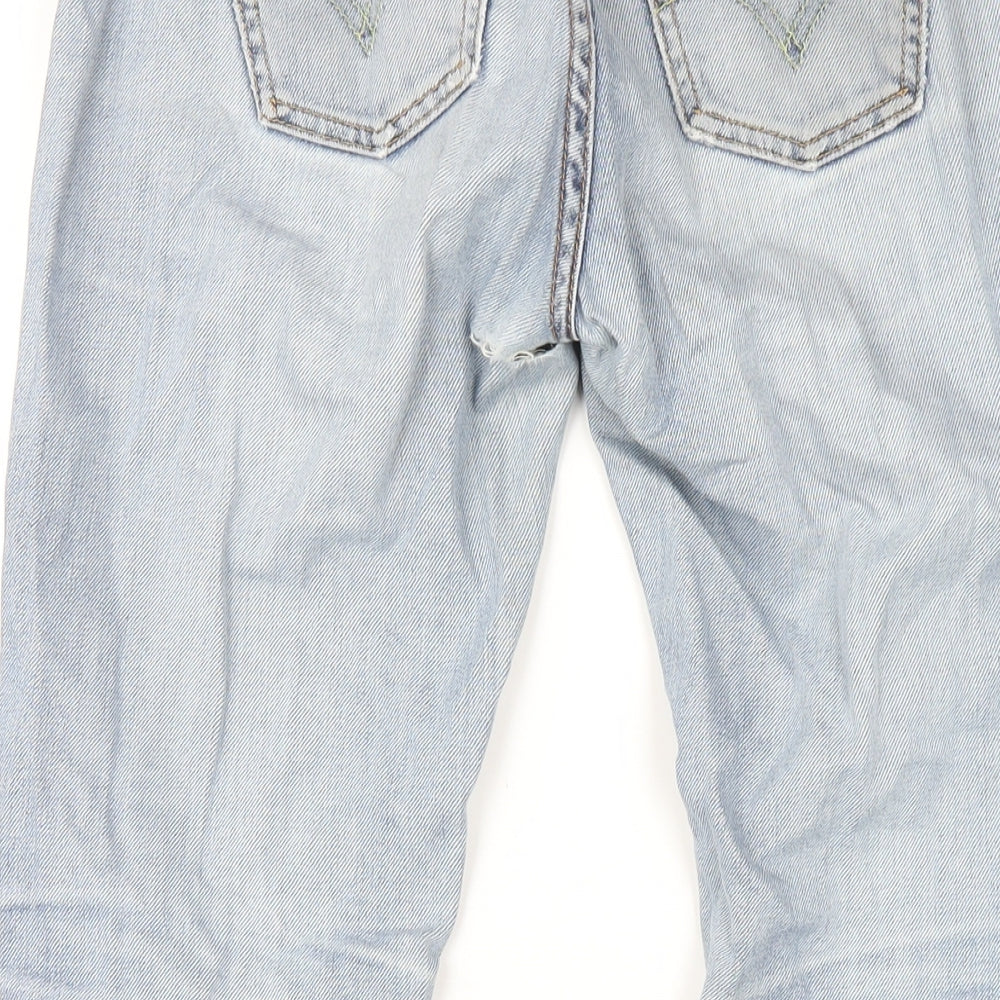Levi's Womens Blue Cotton Straight Jeans Size 28 in L29 in Regular Zip