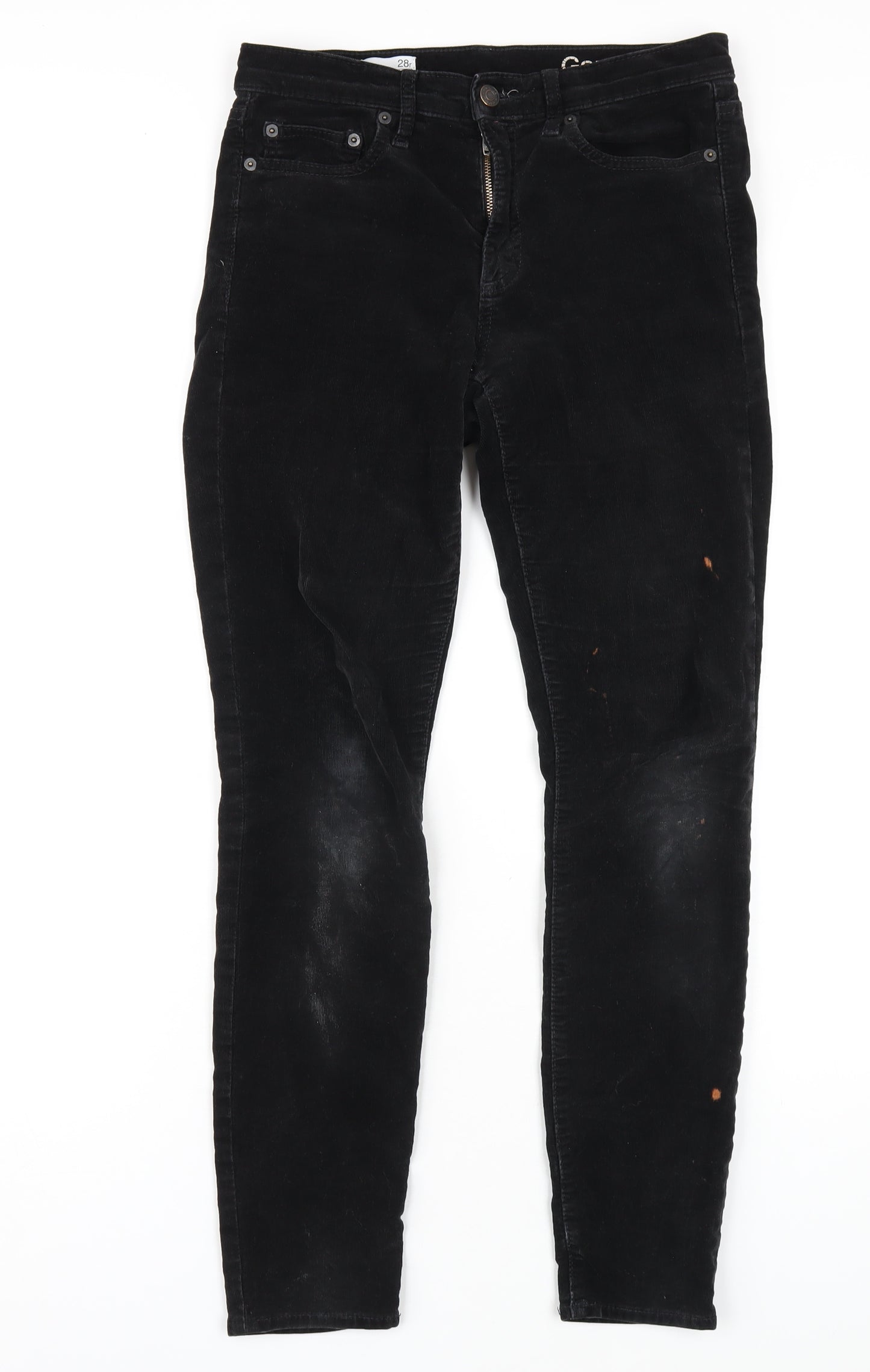 Gap Womens Black Cotton Trousers Size 28 in L30 in Regular Zip