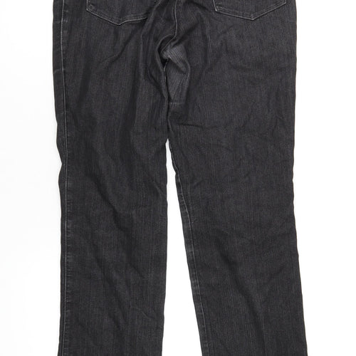 Gerry Weber Womens Black Cotton Straight Jeans Size 12 L33 in Regular Zip
