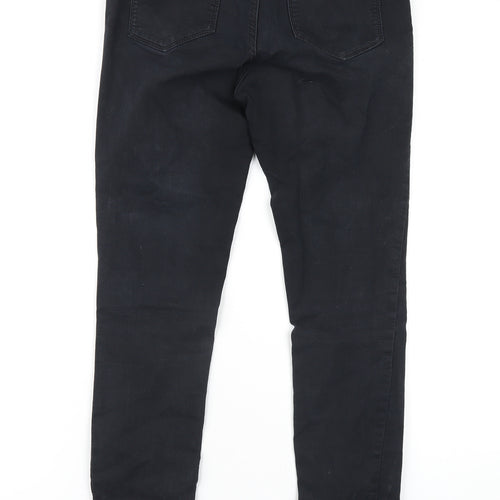 Fat Face Womens Black Cotton Skinny Jeans Size 10 L29 in Regular Zip