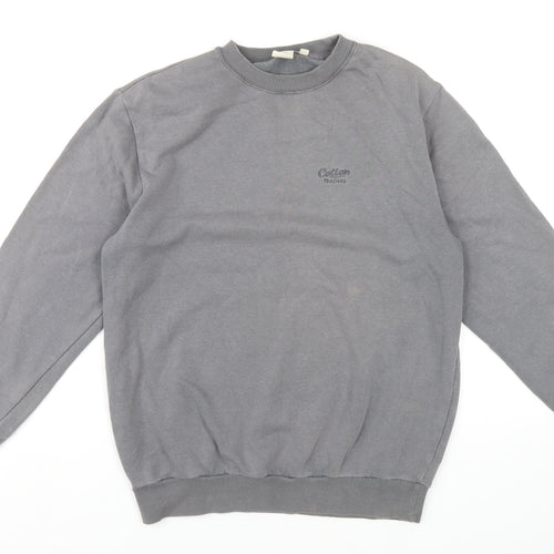 Cotton Traders Mens Grey Cotton Pullover Sweatshirt Size S