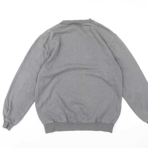 Cotton Traders Mens Grey Cotton Pullover Sweatshirt Size S