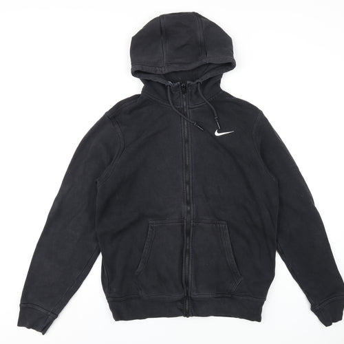 Nike Mens Black Cotton Full Zip Hoodie Size M