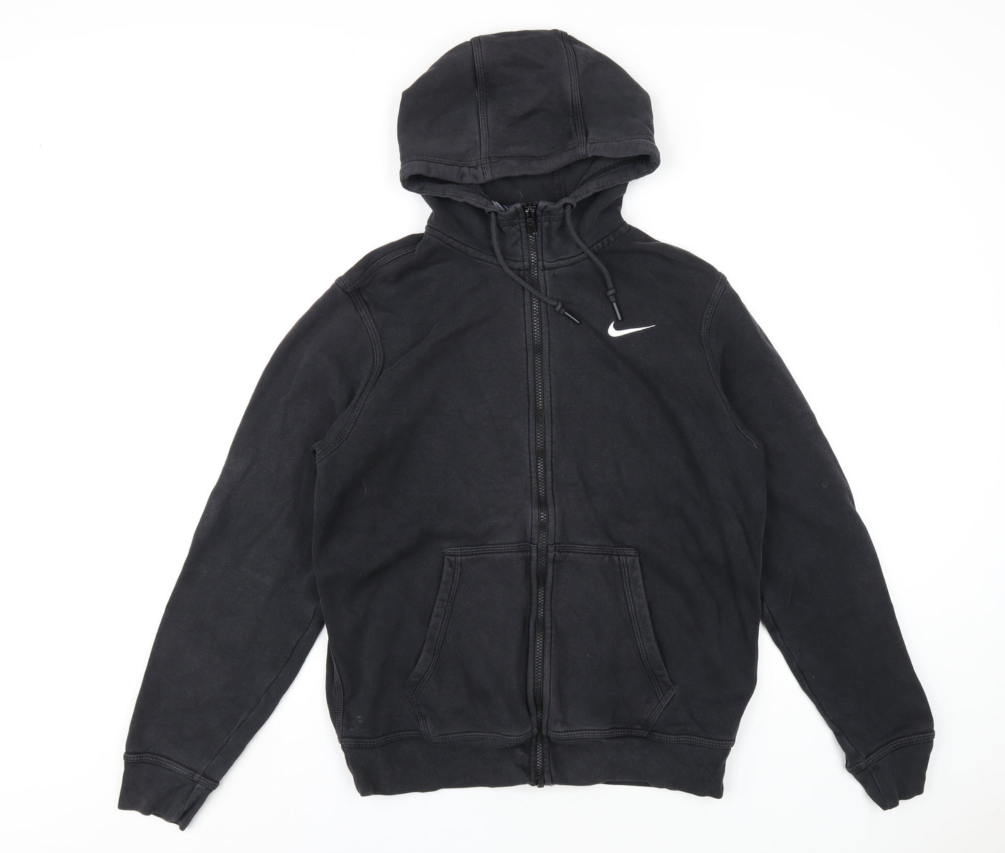 Nike Mens Black Cotton Full Zip Hoodie Size M