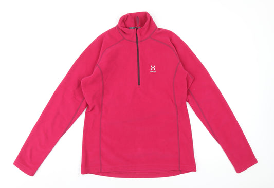 Haglofs Womens Pink Polyester Pullover Sweatshirt Size M Zip