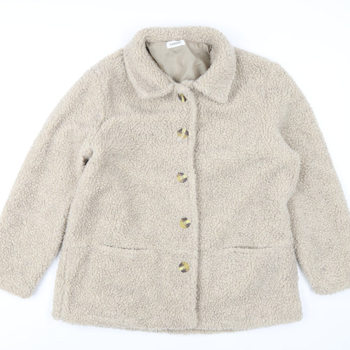 Damart Womens Beige Overcoat Coat Size 18 Button