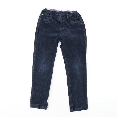 White Stuff Boys Blue Cotton Chino Trousers Size 7-8 Years L22 in Regular Zip