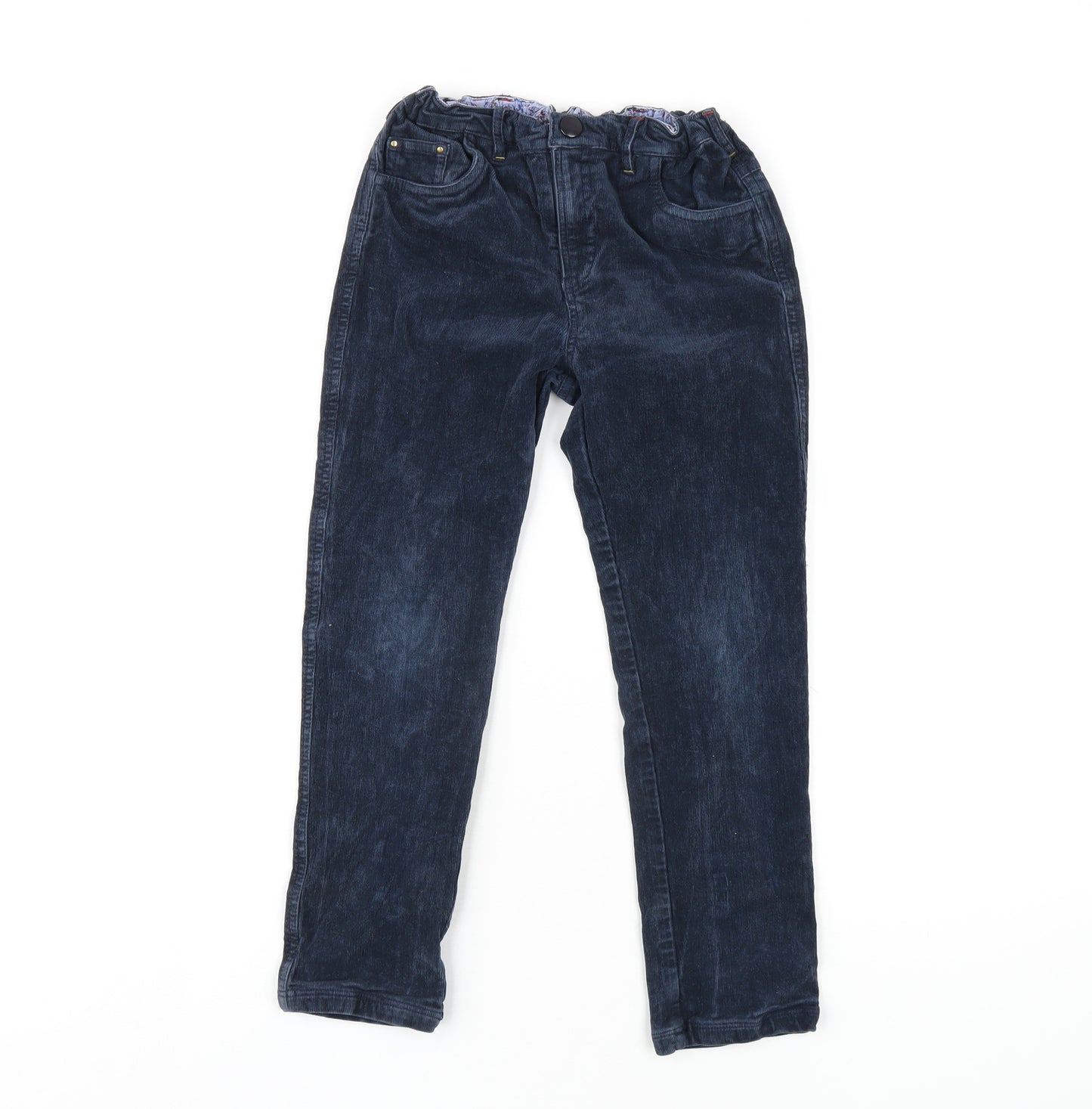 White Stuff Boys Blue Cotton Chino Trousers Size 7-8 Years L22 in Regular Zip