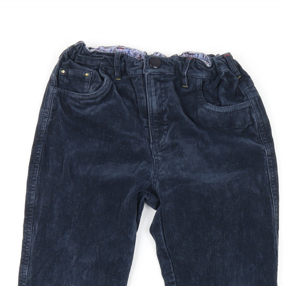 White Stuff Boys Blue Cotton Chino Trousers Size 7-8 Years L22 in Regular Zip