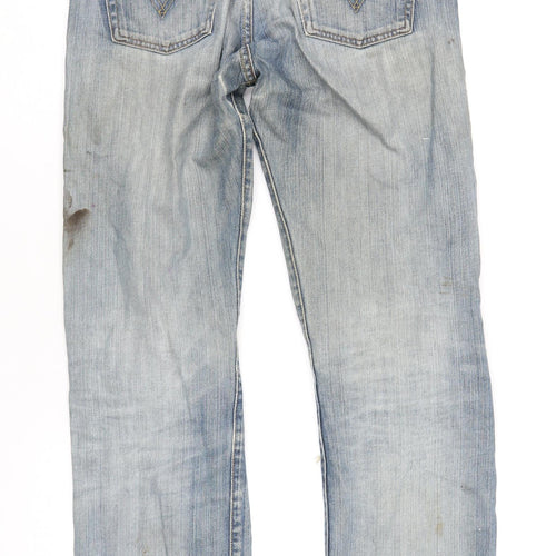 Levi's Mens Blue Cotton Straight Jeans Size 30 in L32 in Regular Button
