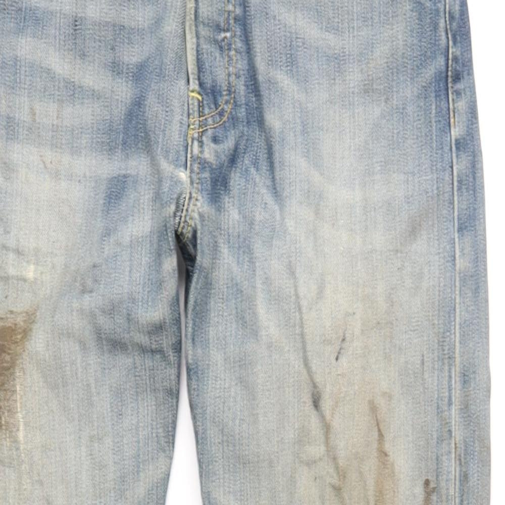 Levi's Mens Blue Cotton Straight Jeans Size 30 in L32 in Regular Button