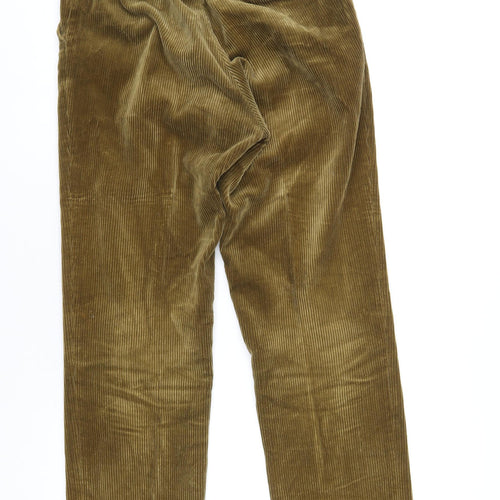 Hackett Mens Brown Cotton Dress Pants Trousers Size 30 in L30 in Regular Button