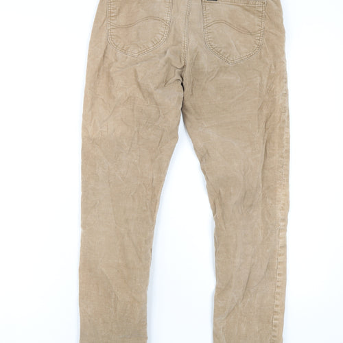 Lee Cooper Womens Beige Cotton Trousers Size 27 in L31 in Regular Zip