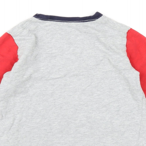 Gap Boys Grey Cotton Basic T-Shirt Size 6 Years Round Neck Pullover