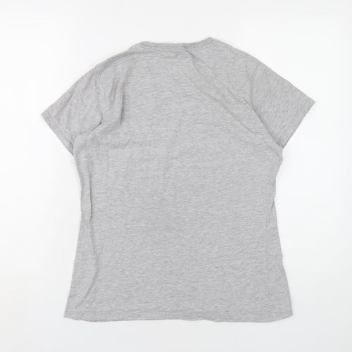 Disney Womens Grey Cotton Basic T-Shirt Size M Round Neck - The Owel House