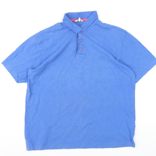 Cotton Traders Mens Blue Cotton Button-Up Size M Collared Button