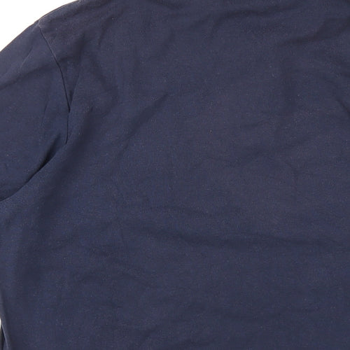 DKNY Mens Blue Cotton Polo Size M Collared Button
