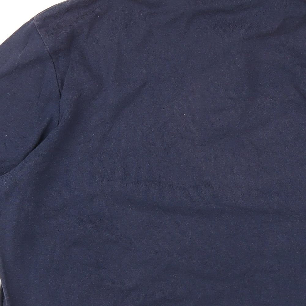 DKNY Mens Blue Cotton Polo Size M Collared Button