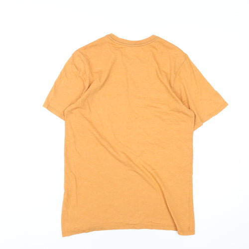 Hurley Mens Orange Cotton T-Shirt Size S Round Neck
