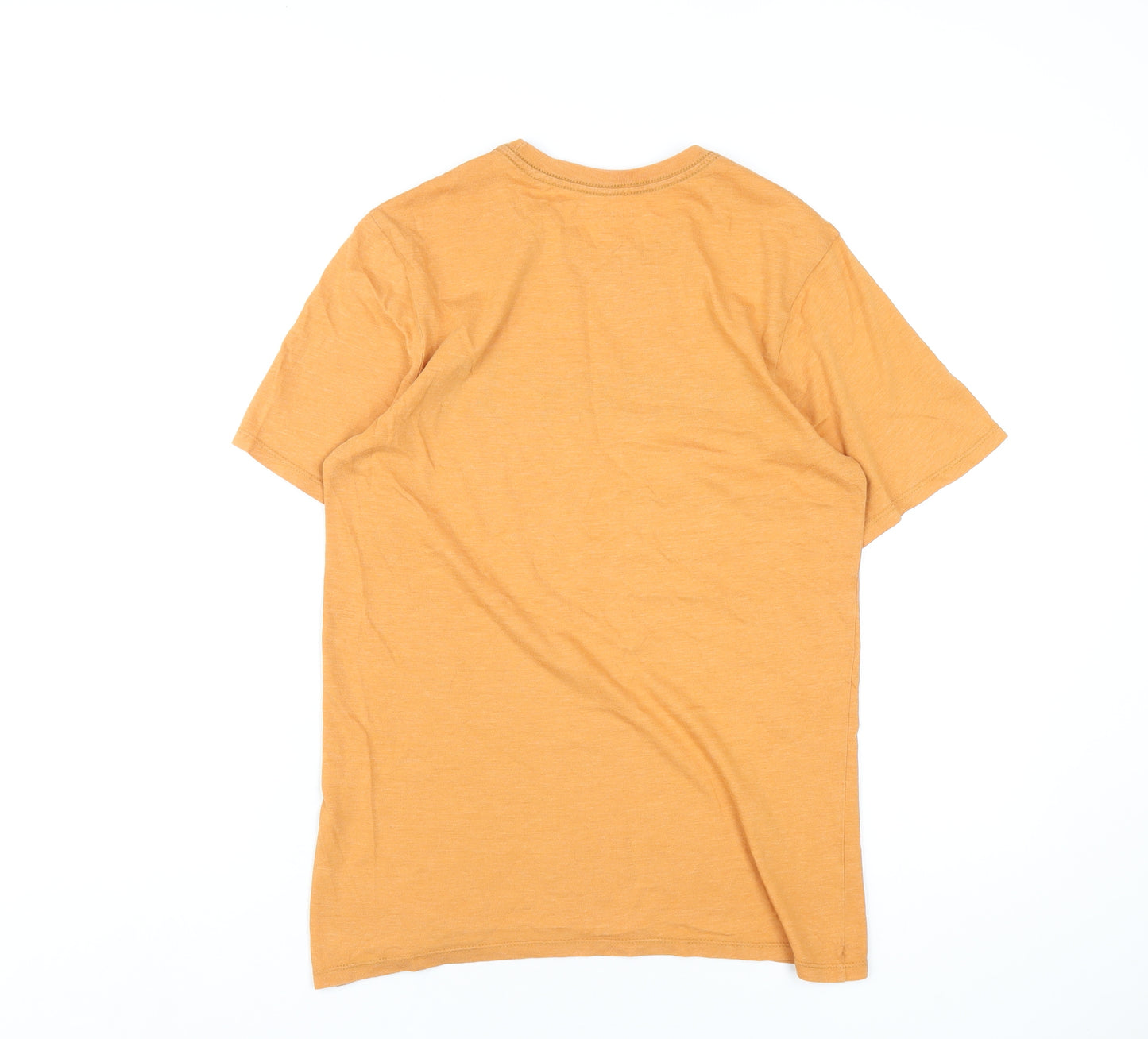 Hurley Mens Orange Cotton T-Shirt Size S Round Neck