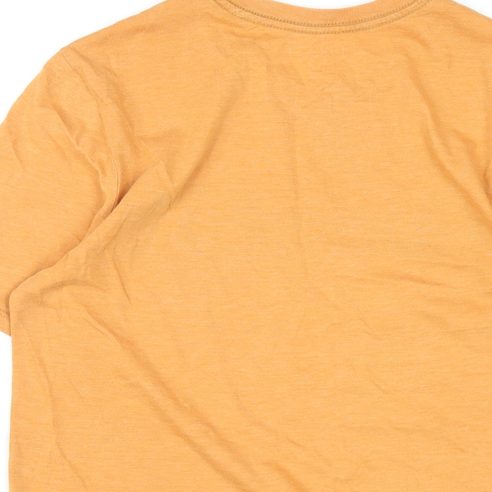 Hurley Mens Orange Cotton T-Shirt Size S Round Neck
