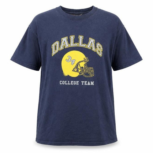 Harper & Lewis Womens Blue Cotton Basic T-Shirt Size M Round Neck - Dallas College Team