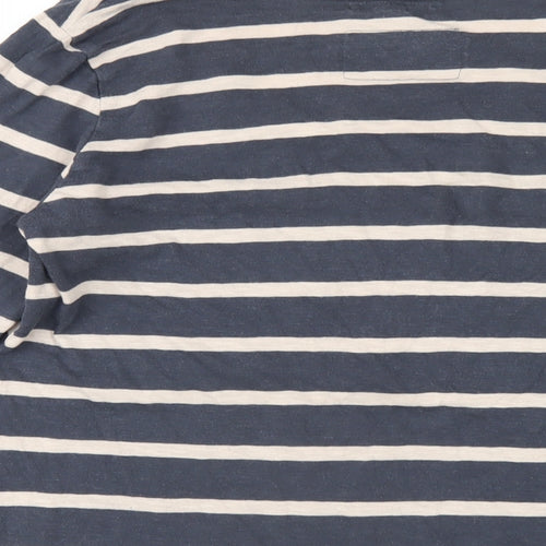 White Stuff Womens Blue Striped Cotton Basic T-Shirt Size 12 Round Neck