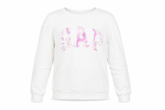 Gap Girls White Cotton Pullover Sweatshirt Size 10 Years Pullover