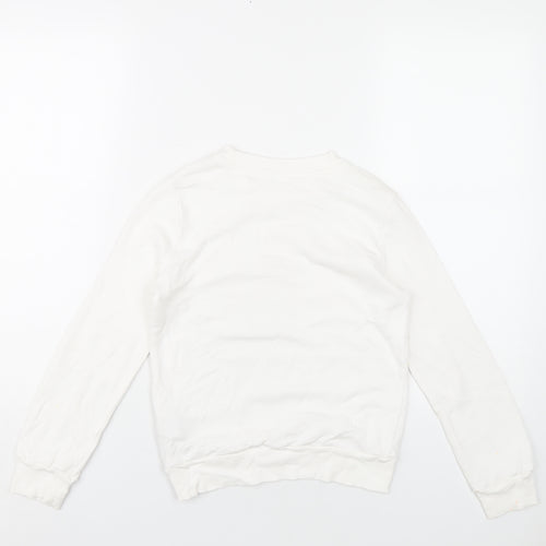 Gap Girls White Cotton Pullover Sweatshirt Size 10 Years Pullover