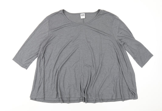 VERO MODA Womens Grey Polyester Basic T-Shirt Size XL Round Neck