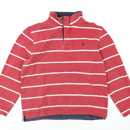 Crew Clothing Mens Red Striped Cotton Pullover Sweatshirt Size XL